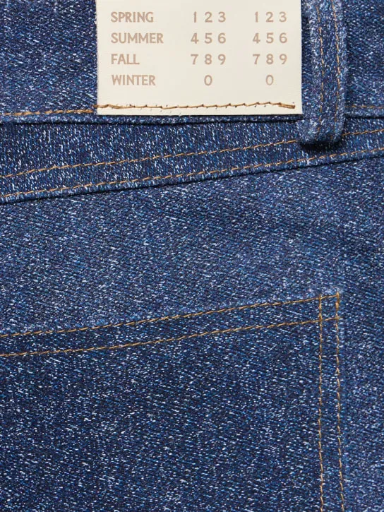 4SDesigns   Denim effect printed leather pants 