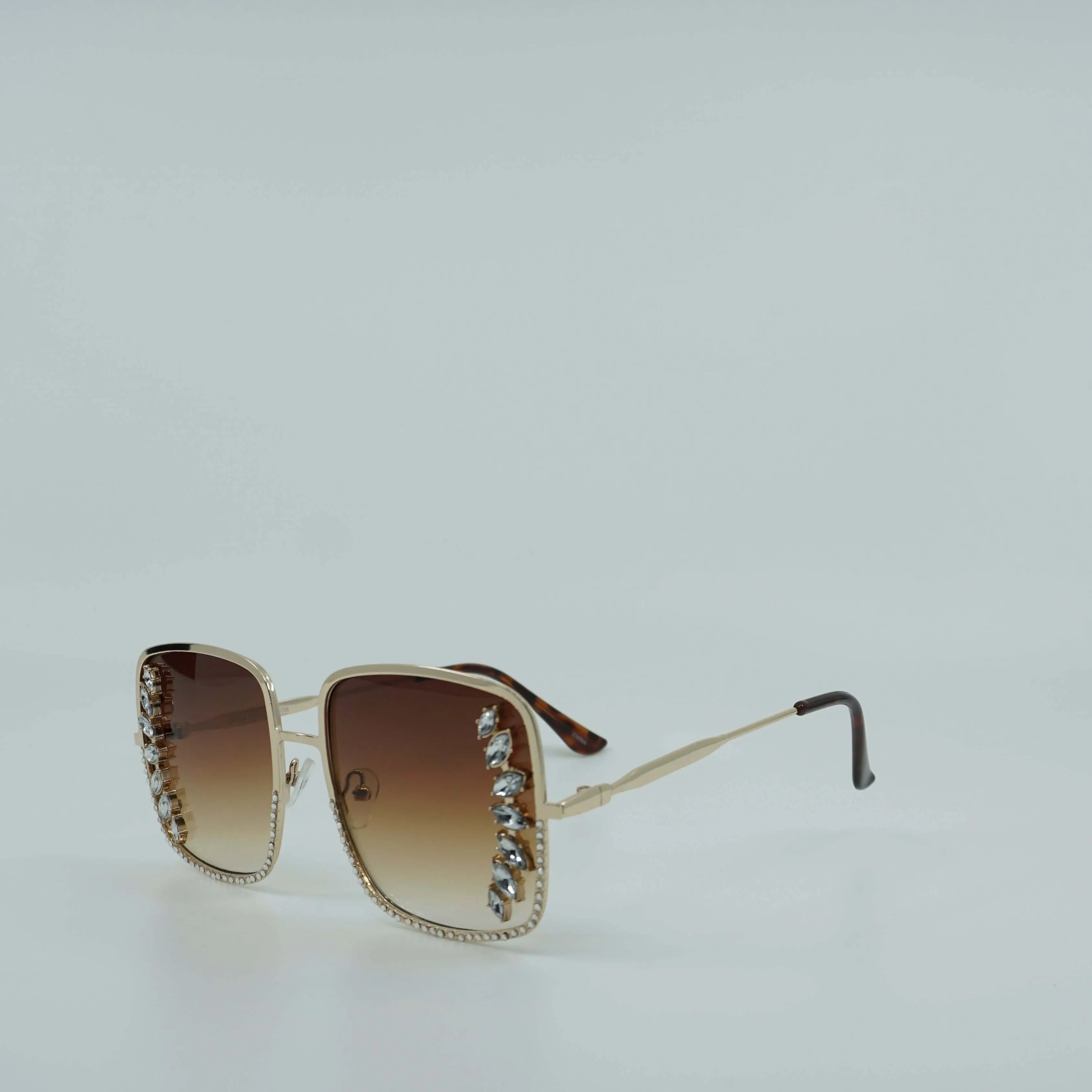 Adorned Radiant Rhinestone Square Sunglasses