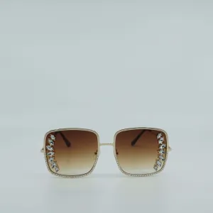 Adorned Radiant Rhinestone Square Sunglasses