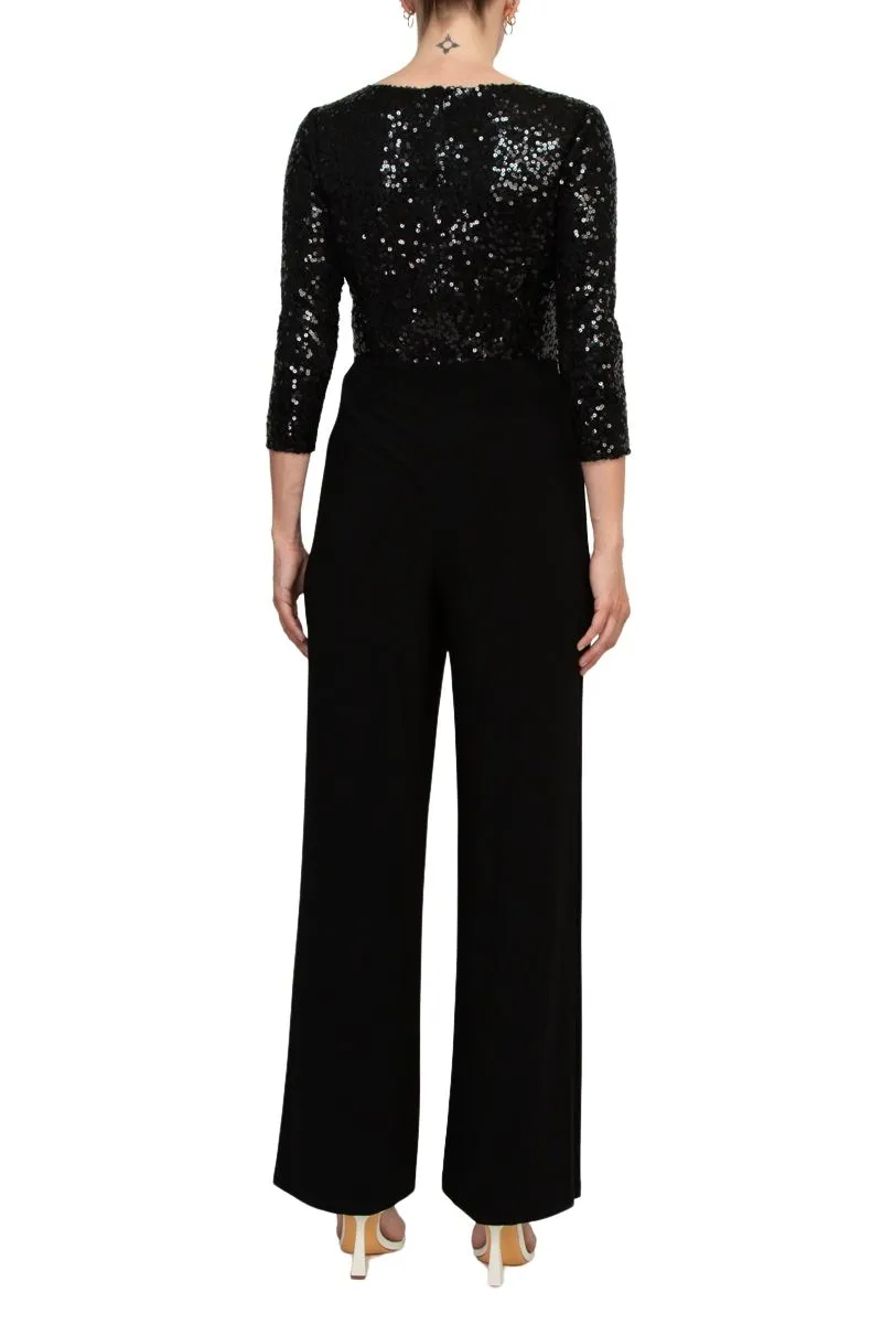Adrianna Papell AD5E210877 Long Sequin Formal Mother of the Bride Jumpsuit
