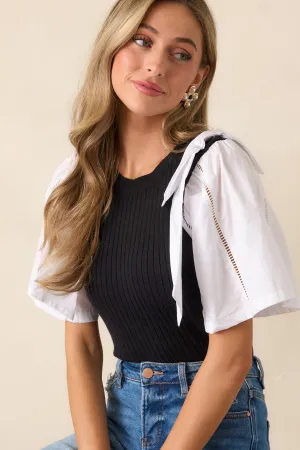 All My Attention Black & White Sweater Top