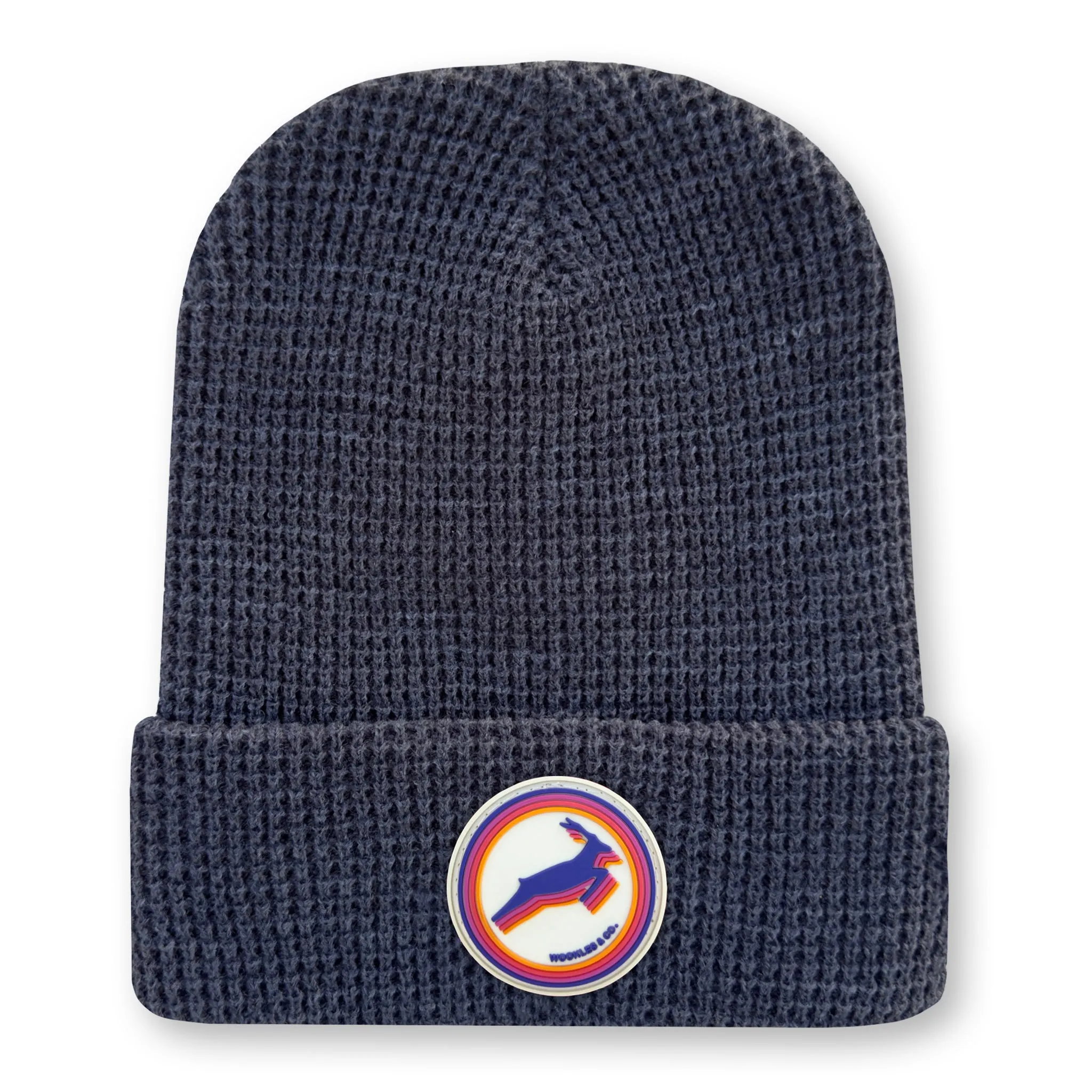Antelope Waffle Knit Beanie in Charcoal