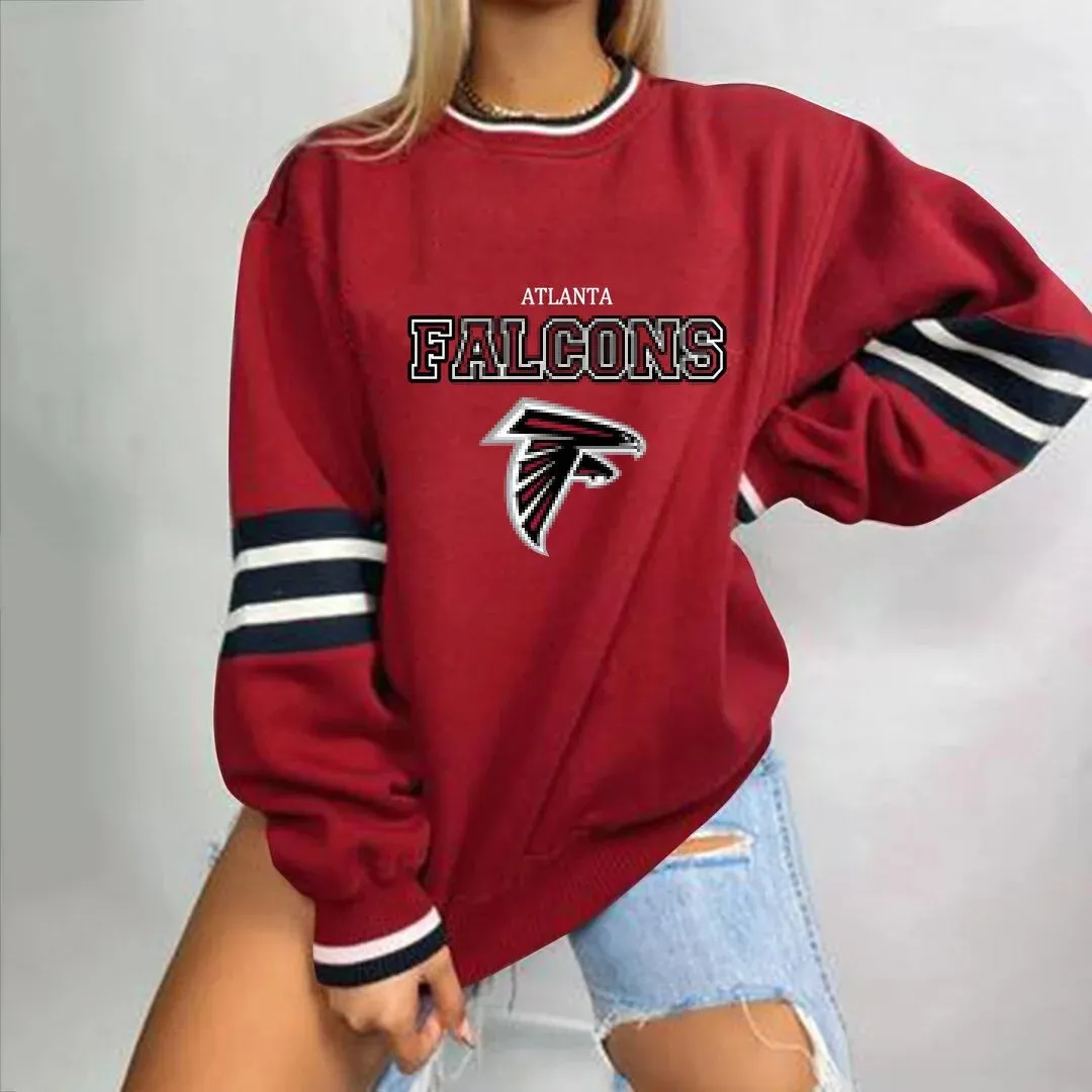 autumn American NFL printed long sleeve loose urban leisure letter pattern round neck pullover sweater