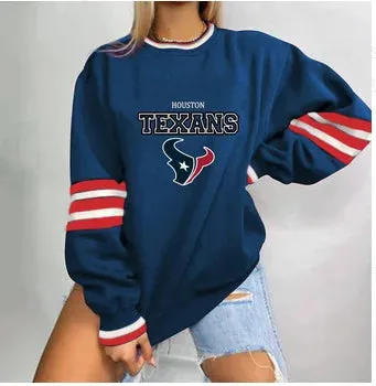 autumn American NFL printed long sleeve loose urban leisure letter pattern round neck pullover sweater