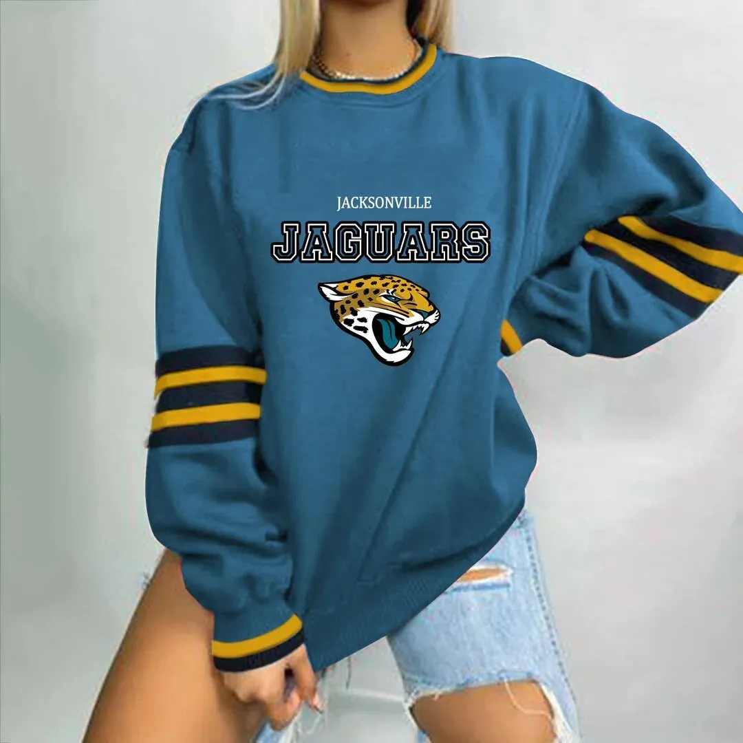 autumn American NFL printed long sleeve loose urban leisure letter pattern round neck pullover sweater