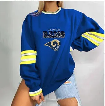 autumn American NFL printed long sleeve loose urban leisure letter pattern round neck pullover sweater