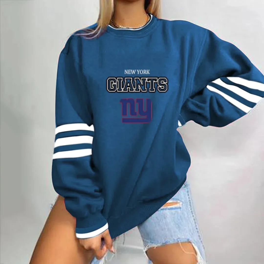 autumn American NFL printed long sleeve loose urban leisure letter pattern round neck pullover sweater