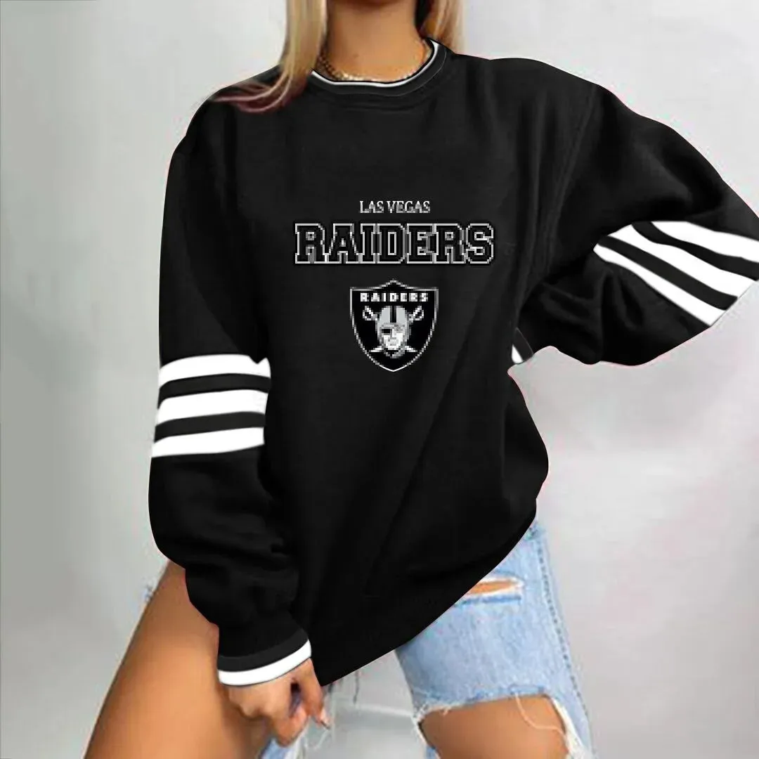 autumn American NFL printed long sleeve loose urban leisure letter pattern round neck pullover sweater