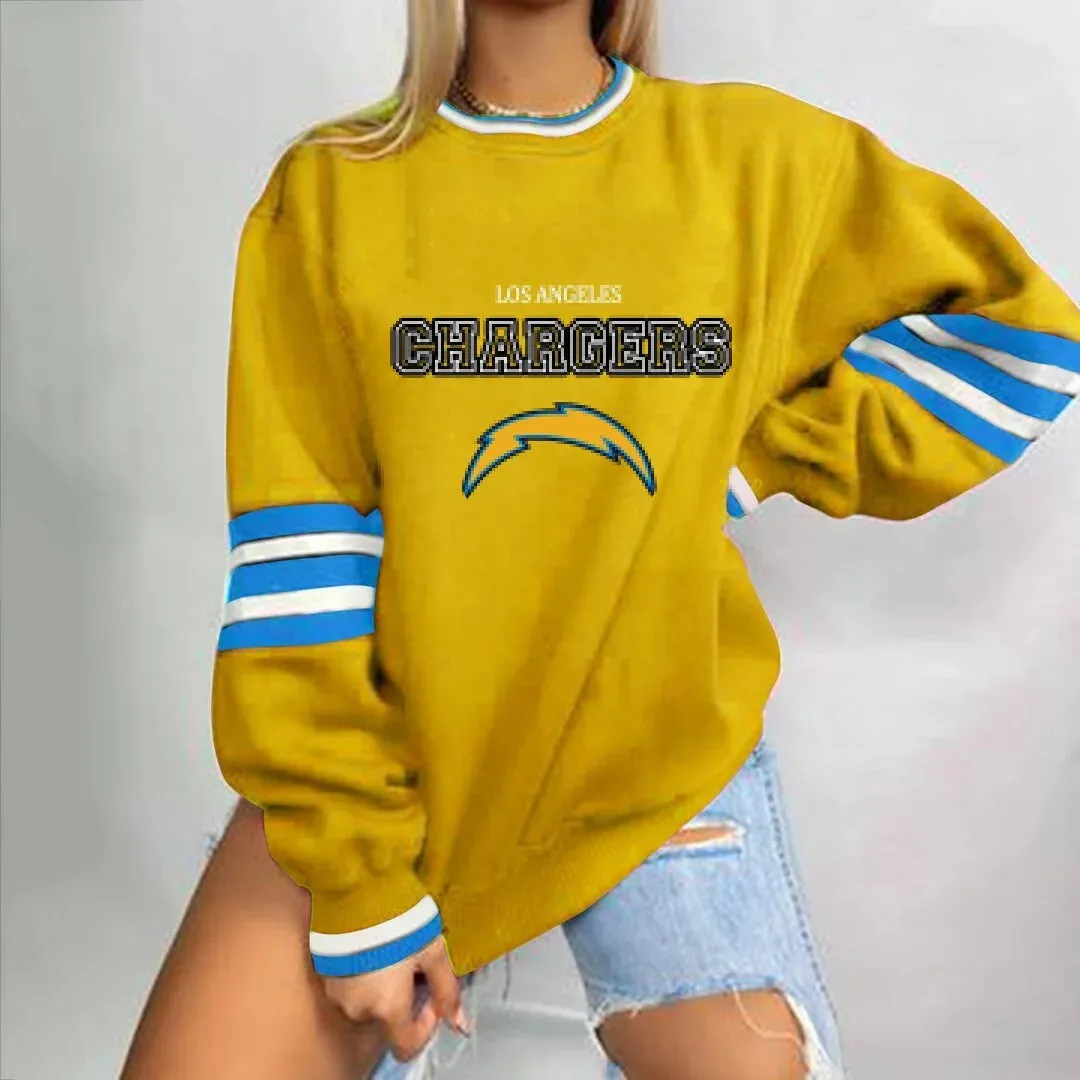 autumn American NFL printed long sleeve loose urban leisure letter pattern round neck pullover sweater