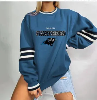 autumn American NFL printed long sleeve loose urban leisure letter pattern round neck pullover sweater