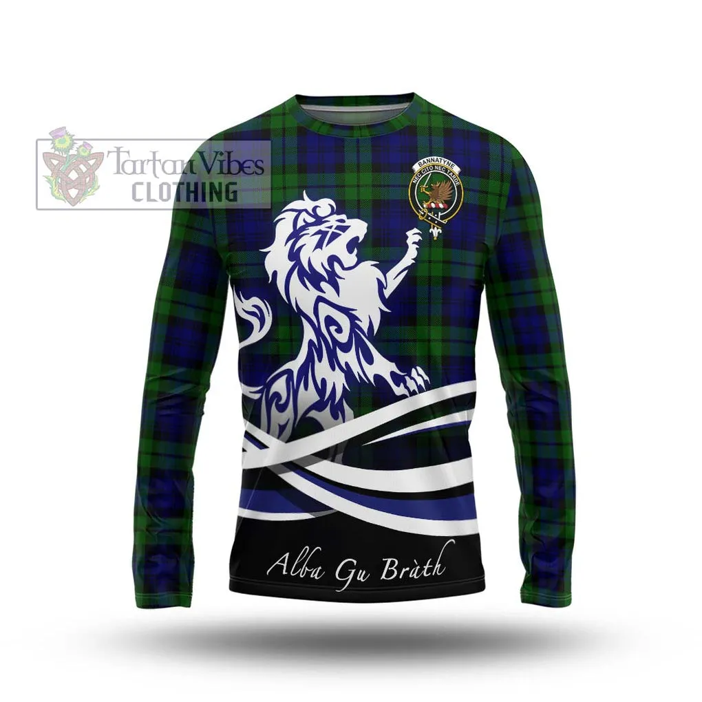 Bannatyne Tartan Long Sleeve T-Shirt with Alba Gu Brath Regal Lion Emblem