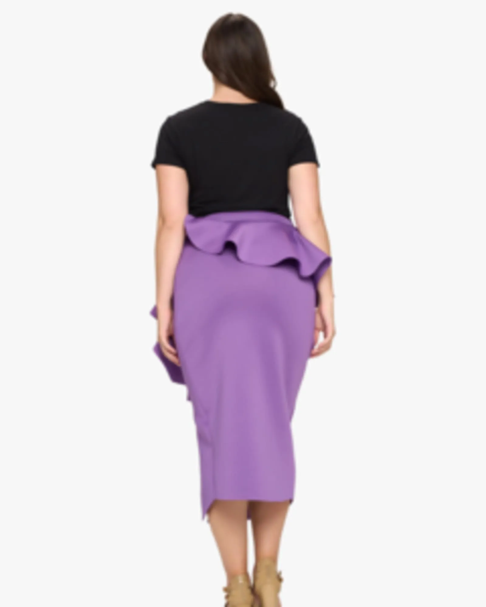 Bella Neoprene Midi Skirt | Orchid