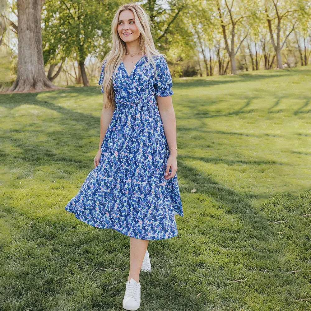 Belle Dress (Navy Poppy)