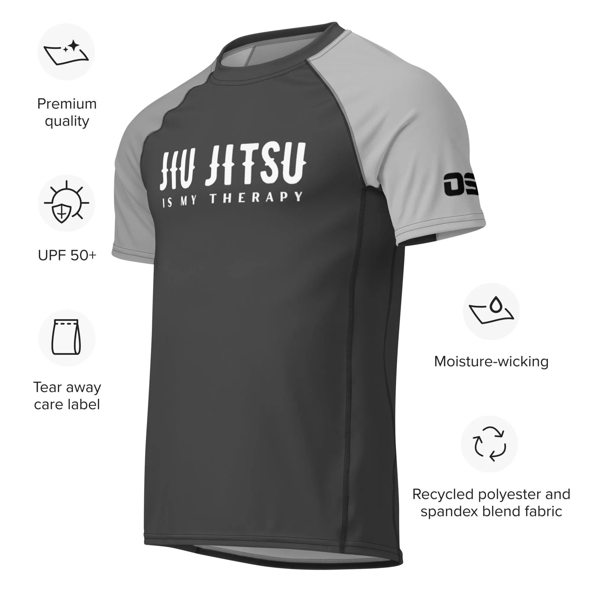 BJJ Therapy Men’s Rash Guard Gray