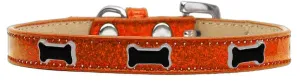 Black Bone Widget Dog Collar Orange Ice Cream Size 18