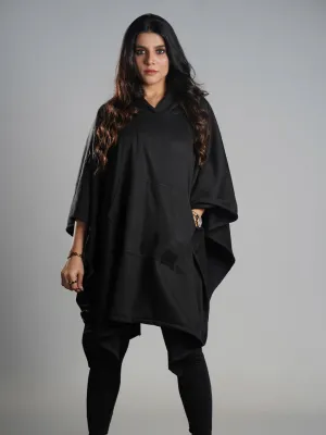 Black Poncho Hoodie - Solid (Female)
