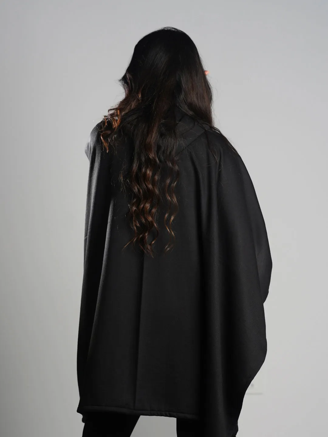 Black Poncho Hoodie - Solid (Female)