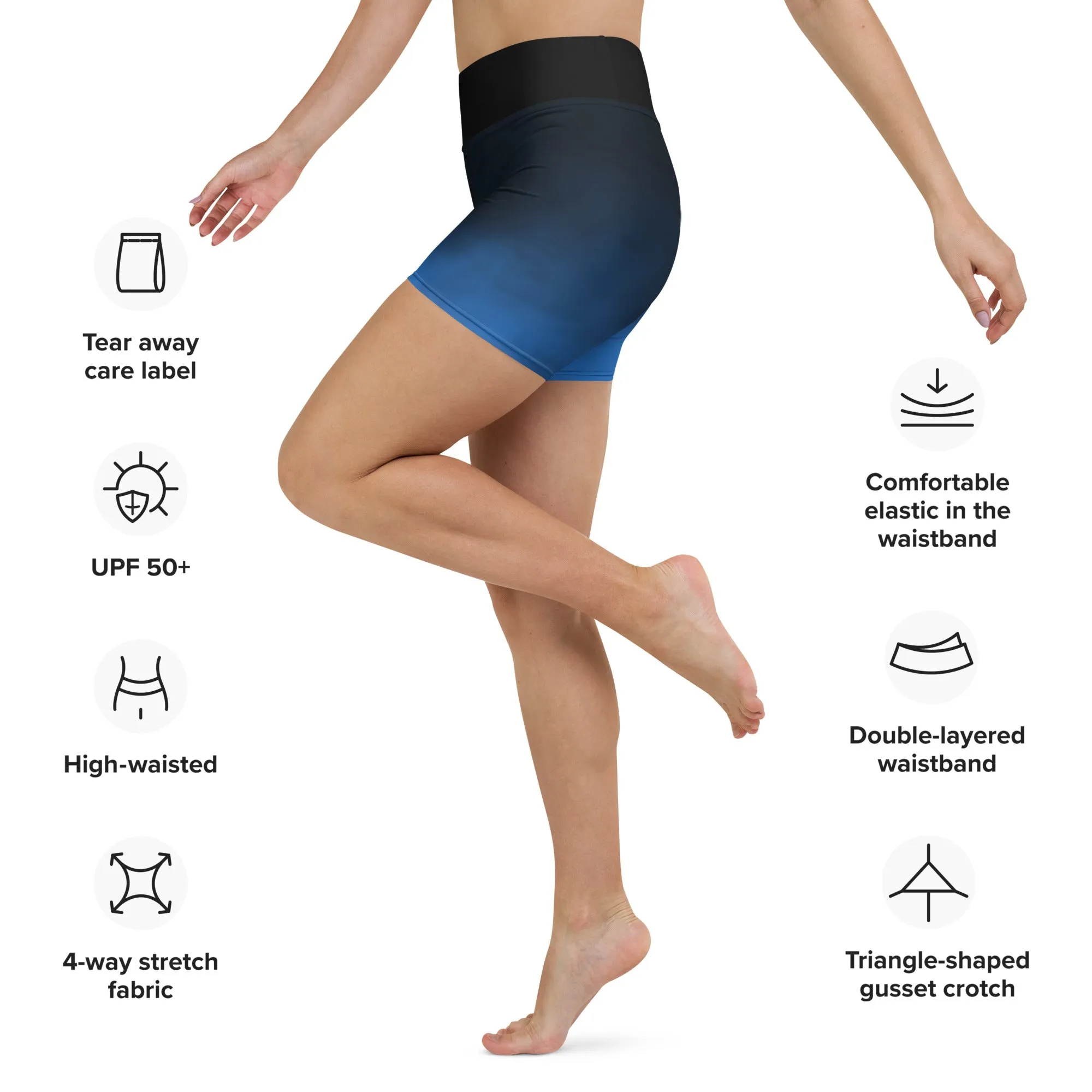 Blue Smoke High Waist Shorts