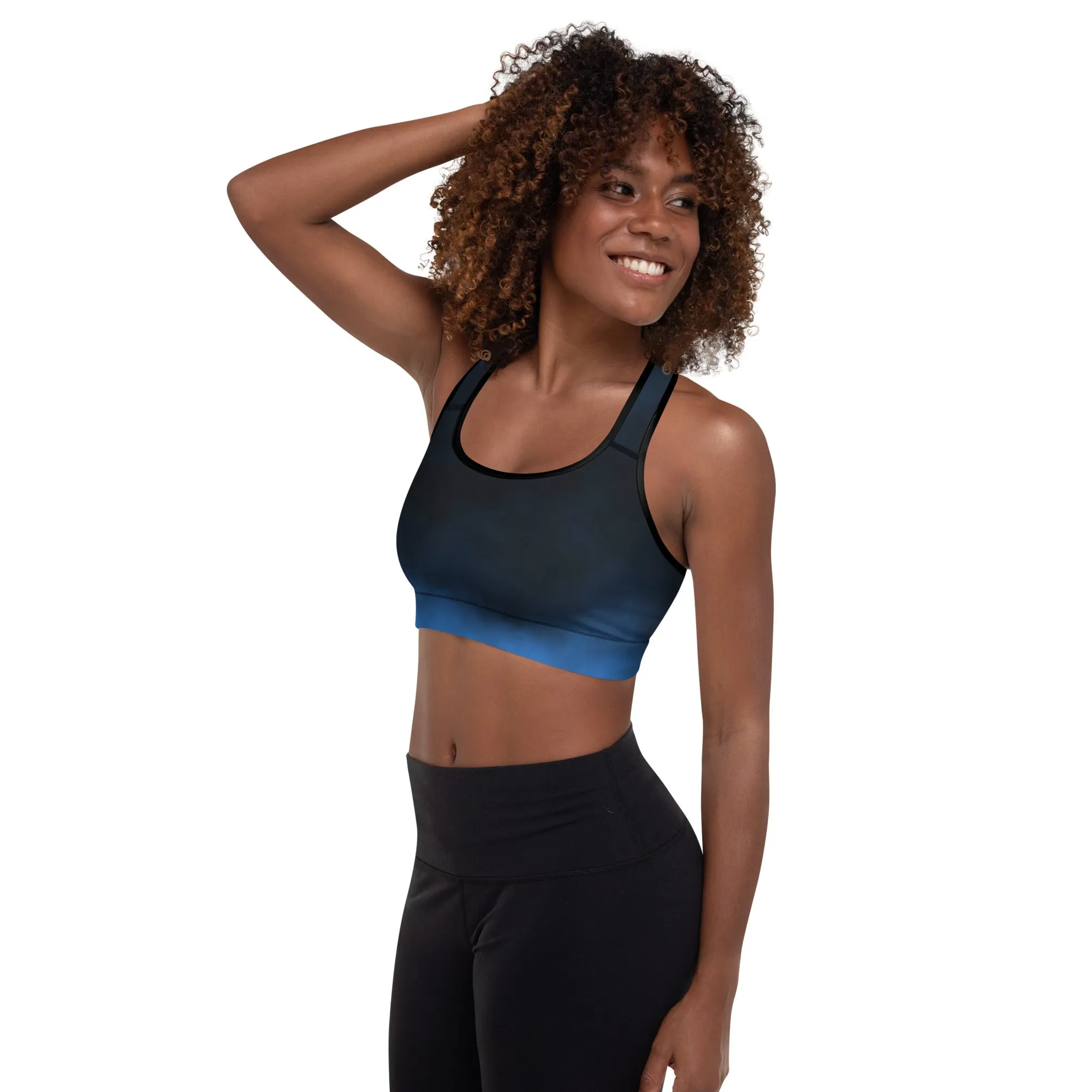Blue Smoke w/Black Warrior Sports Bra