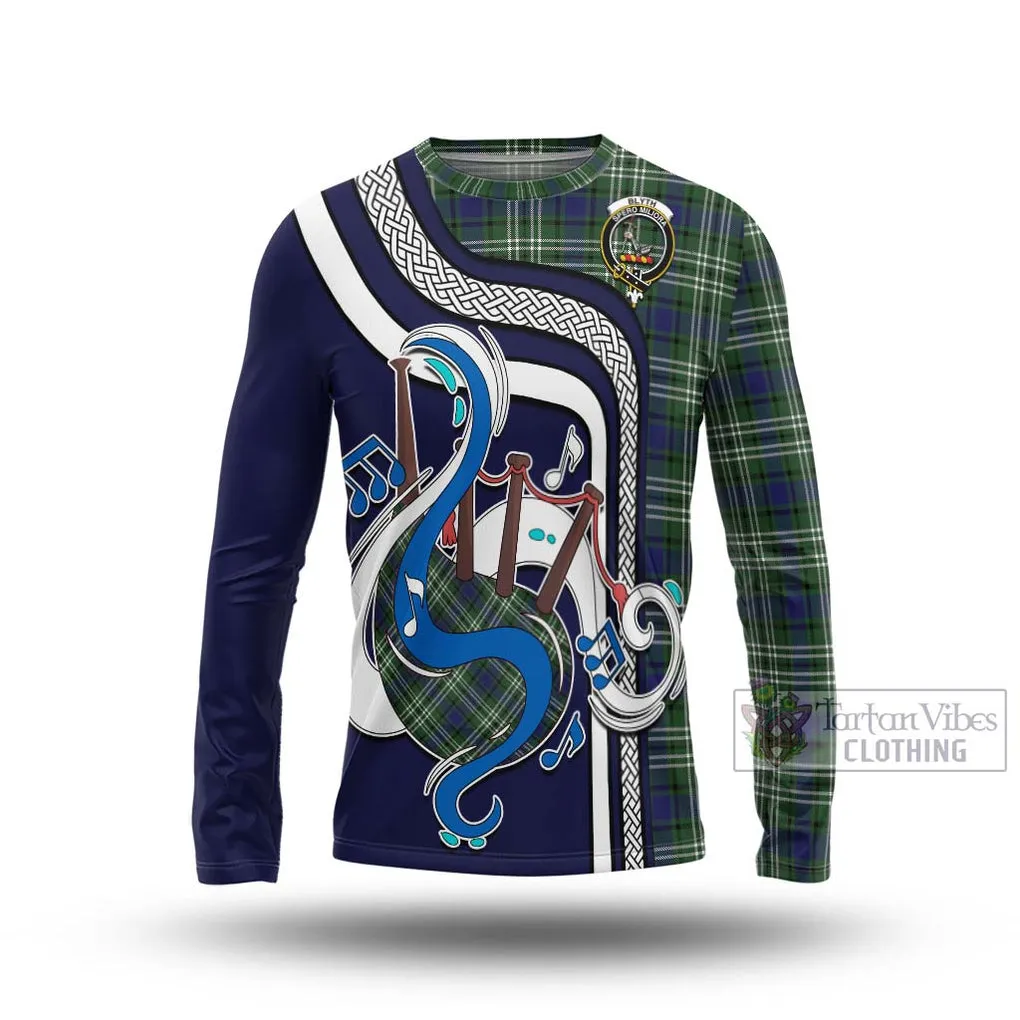 Blyth Tartan Long Sleeve T-Shirt with Epic Bagpipe Style