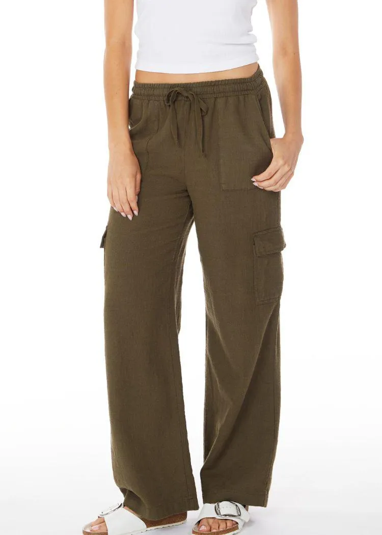 Bobi Wide Leg Cargo Pants- Troops ***FINAL SALE***