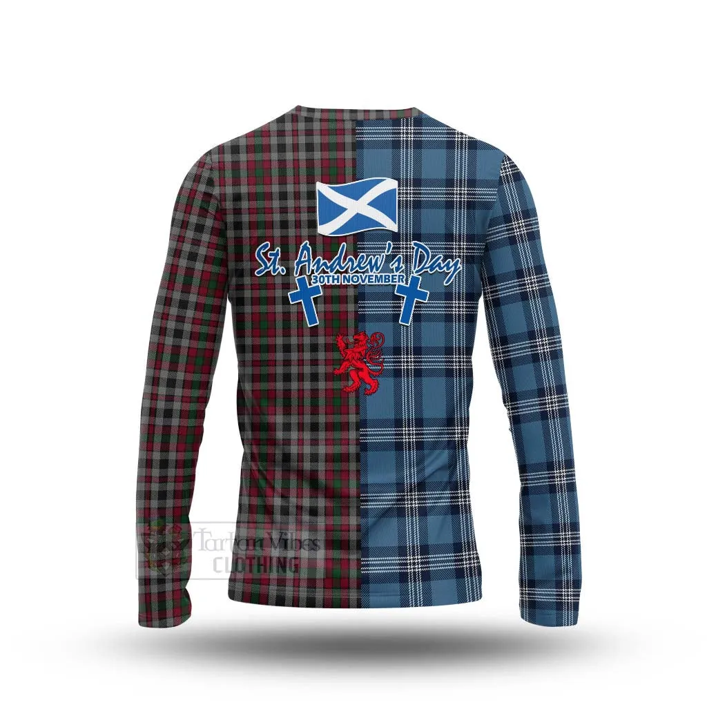 Borthwick Tartan Long Sleeve T-Shirt Happy St. Andrew's Day Half Tartan Style