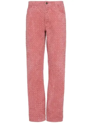 Bottega Veneta   Intrecciato suede leather pants 