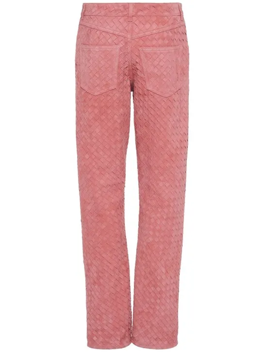 Bottega Veneta   Intrecciato suede leather pants 