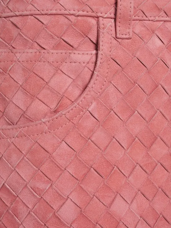 Bottega Veneta   Intrecciato suede leather pants 