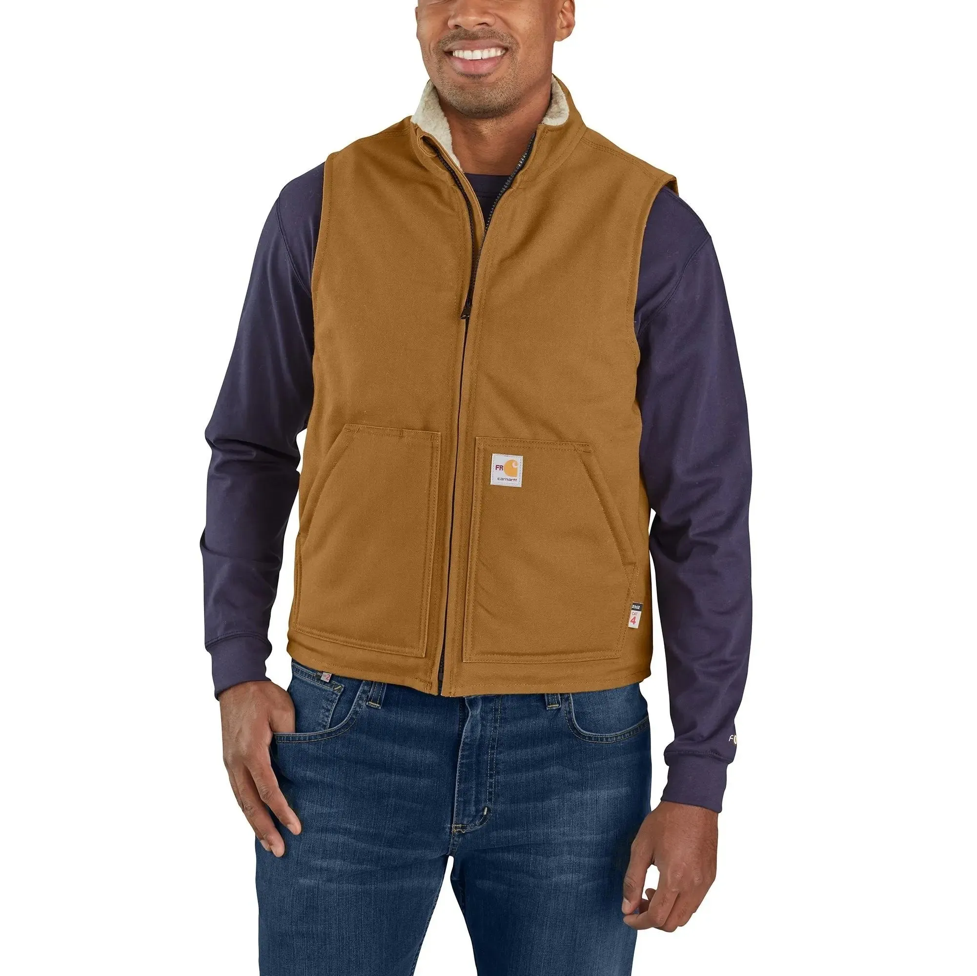 CARHARTT - Flame Resistant Relaxed Fit Duck Sherpa-Lined Mock Neck Vest