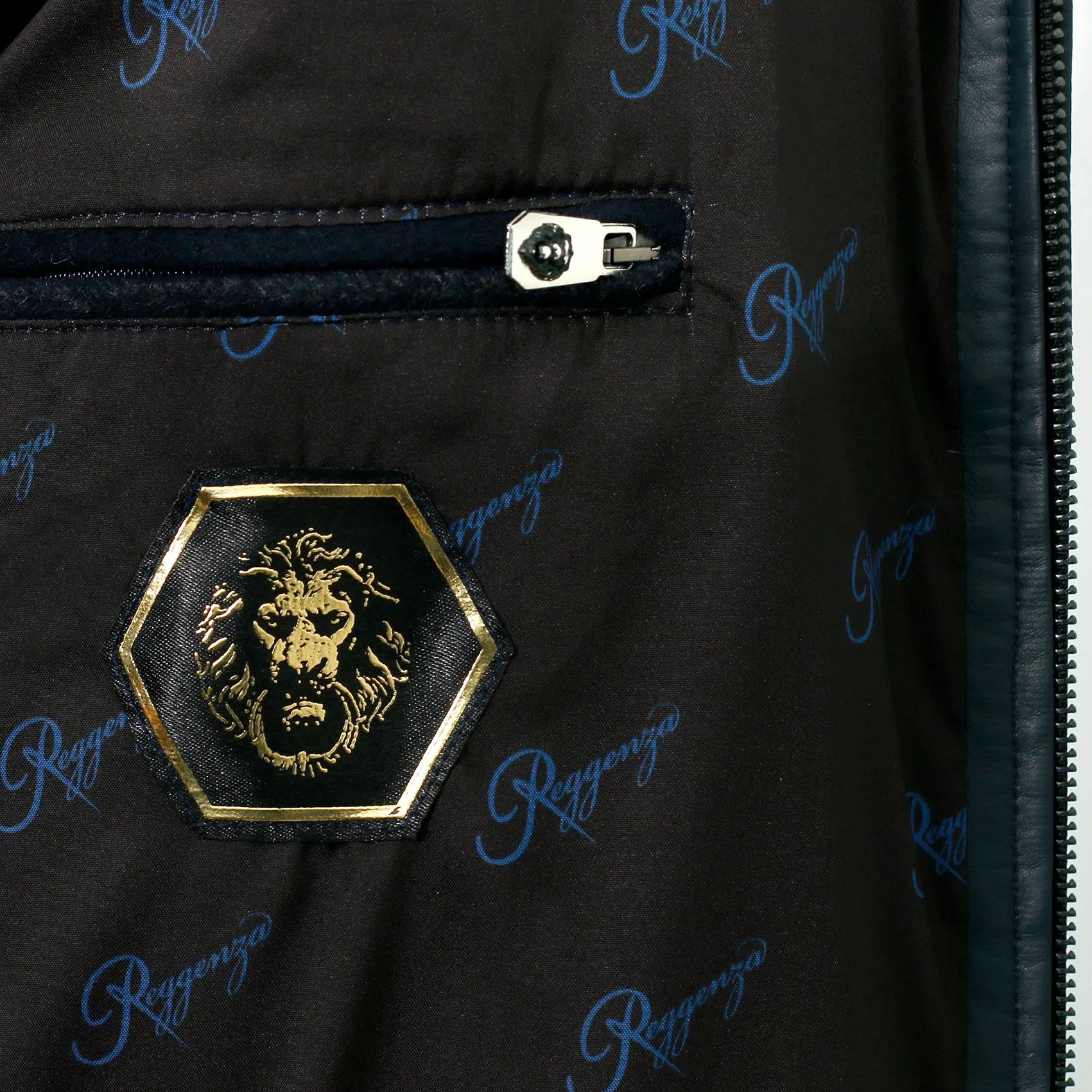 CASHMERE SRIPE FLIGHT JACKET WITH REX FUR