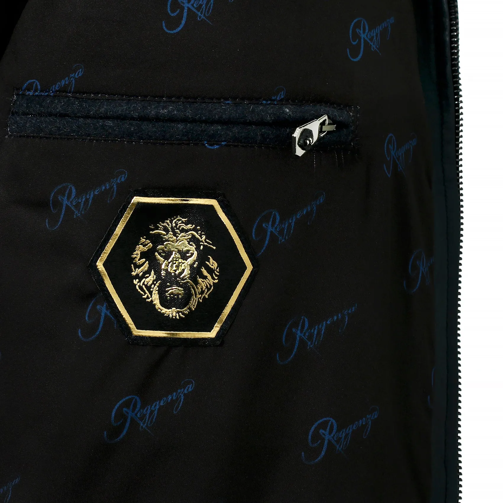 CASHMERE SRIPE FLIGHT JACKET WITH REX FUR