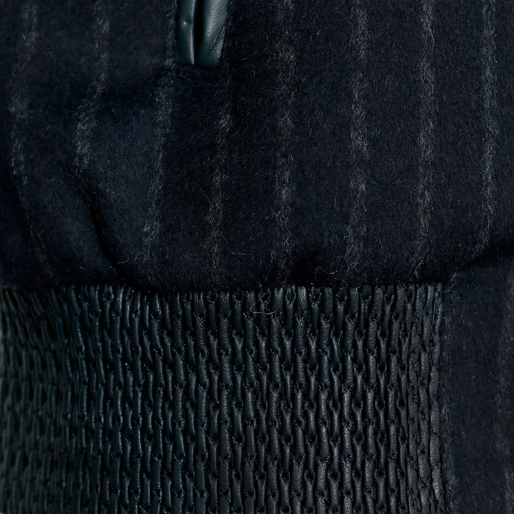 CASHMERE SRIPE FLIGHT JACKET WITH REX FUR