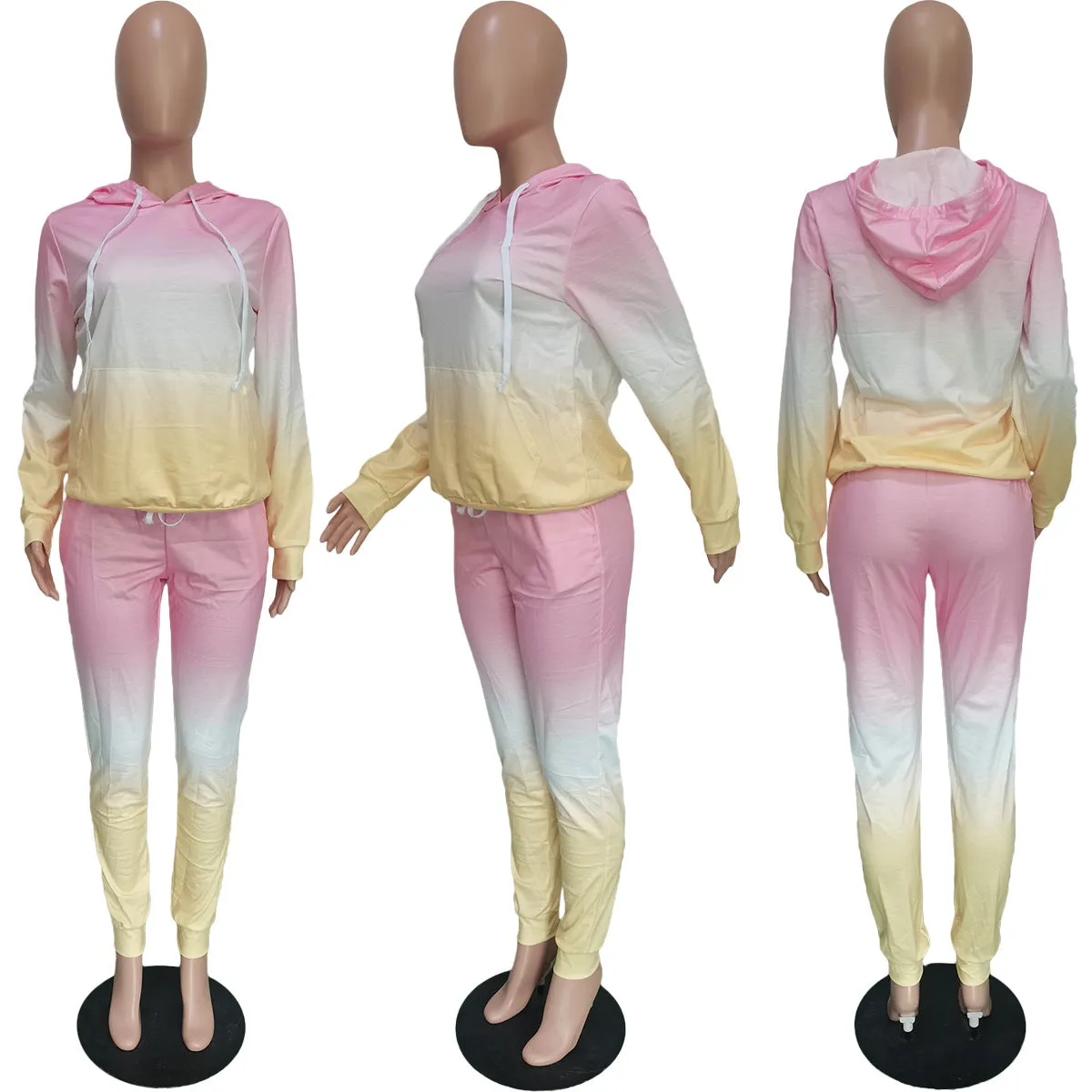 Casual Gradient Printed Sweatshirt Set（AY1456）