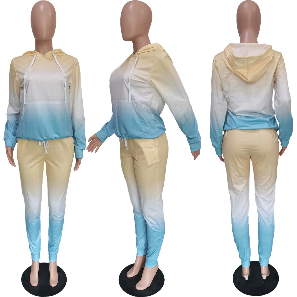 Casual Gradient Printed Sweatshirt Set（AY1456）