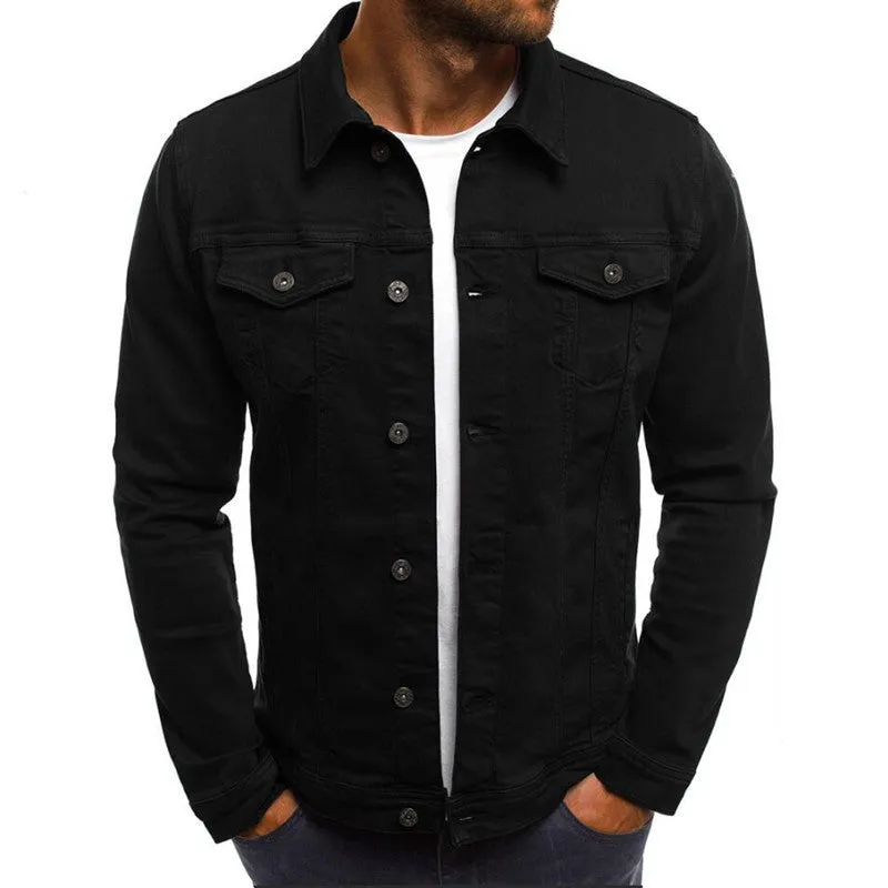 Casual Men Denim Jacket Shirt with Button Closure, Stylish and Comfortable, Perfect for Everyday Wear, Available in Various Sizes.