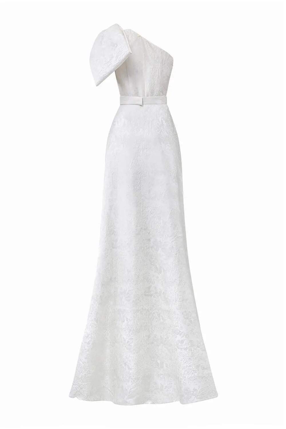 Celeste Straight One Shoulder Jacquard Floor Length Jumpsuit