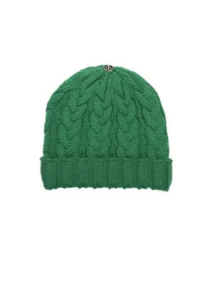 Charlie Cable Knit Hat - Bottega Green