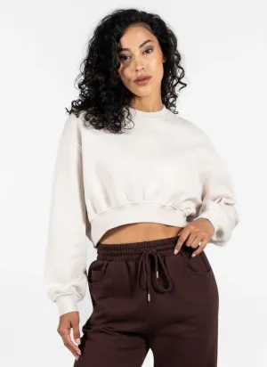Charly Crop Crewneck | Latte