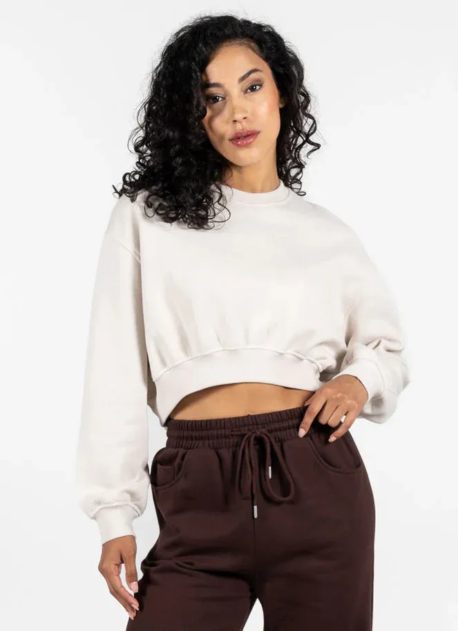 Charly Crop Crewneck | Latte