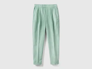 Chinos in velvet with stretch waist