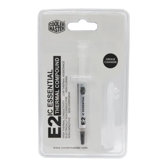 Cooler Master High thermal Paste conductivity Low thermal resistance Electrically non-conductive, non curing, non Capacitive, non corrosive Grease cleanser included Gold Color