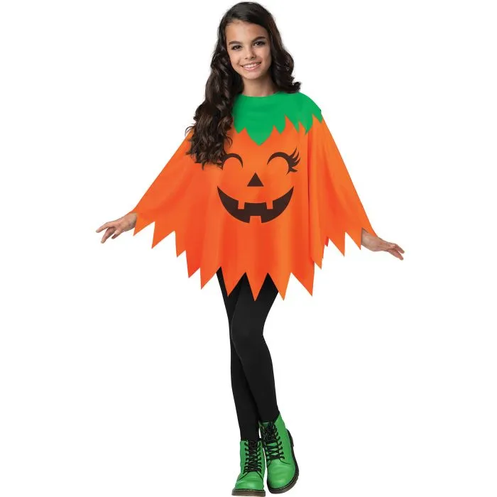 Costume enfant poncho citrouille