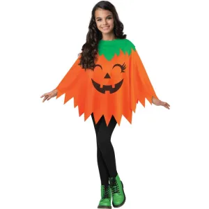 Costume enfant poncho citrouille