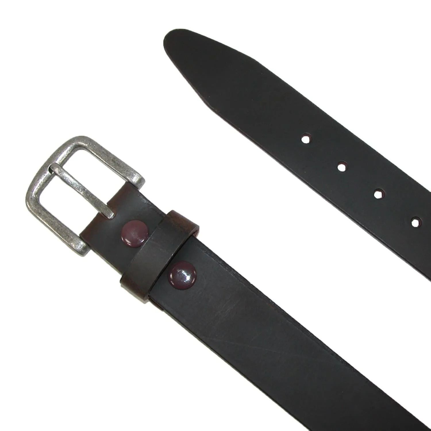 CTM® Men's Big & Tall Leather Removable Buckle Bridle Belt