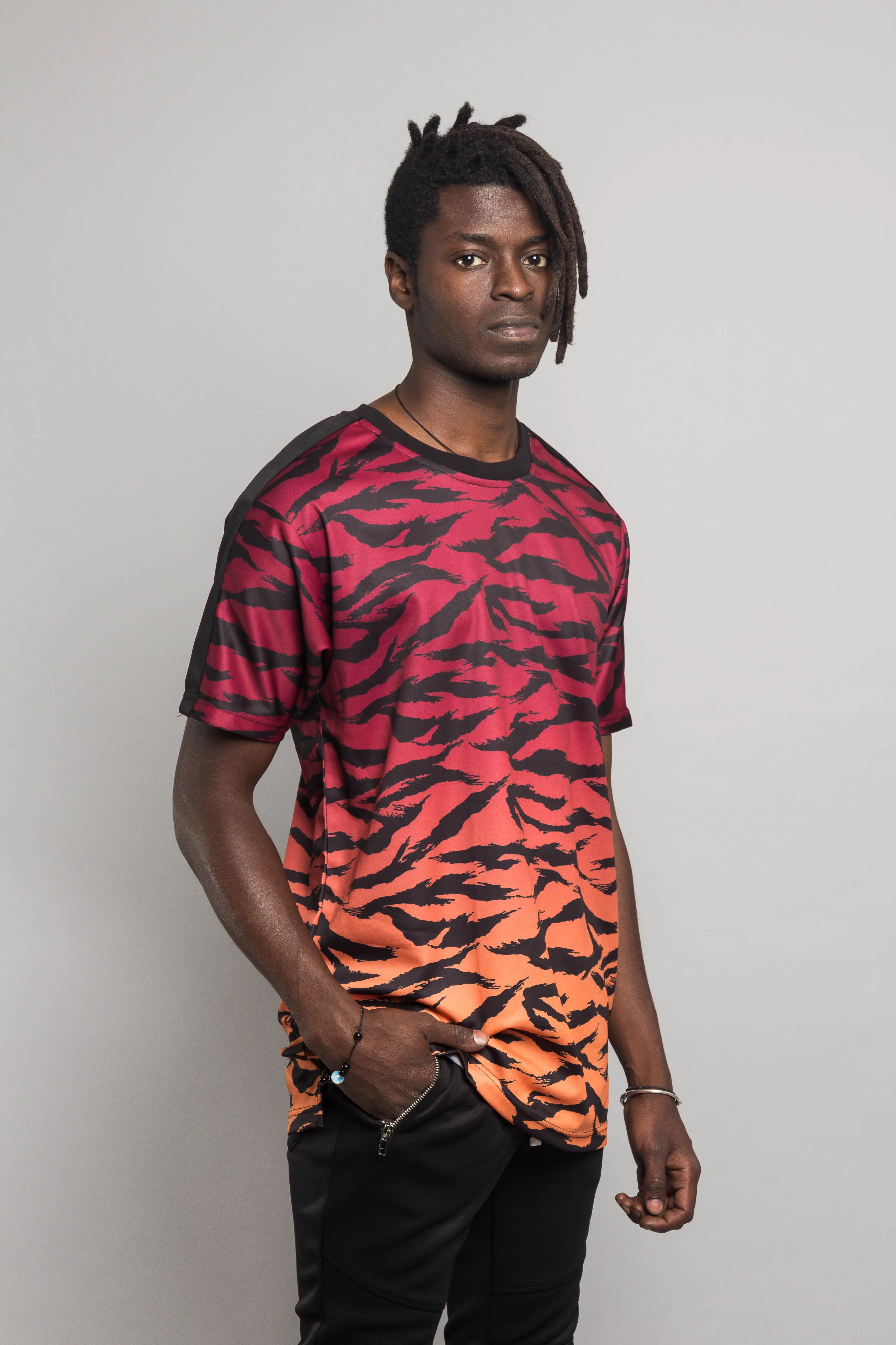 Dip Dye Gradient Tiger T-Shirt