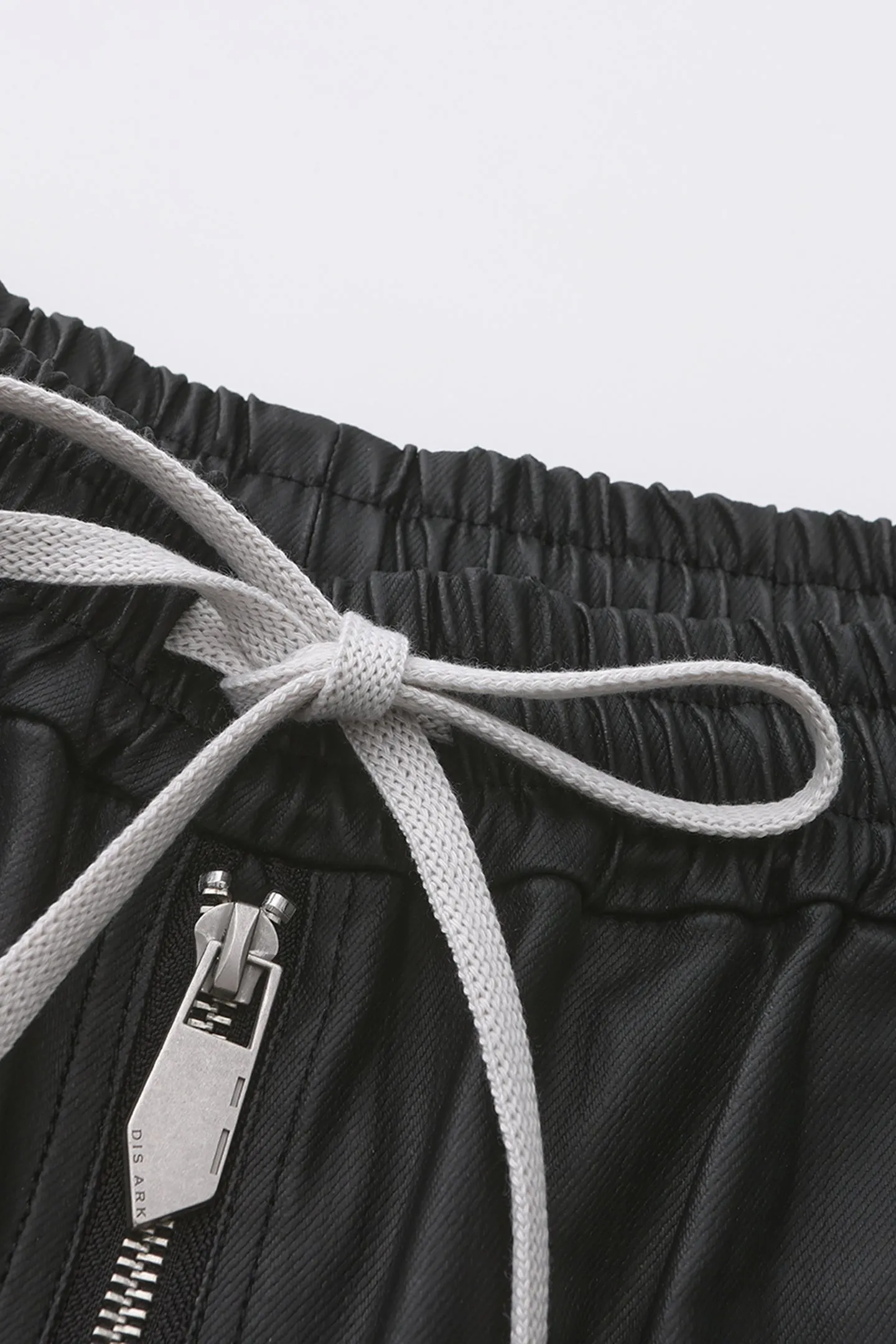 Disark Waxed Denim Pocket Wide-leg Pants