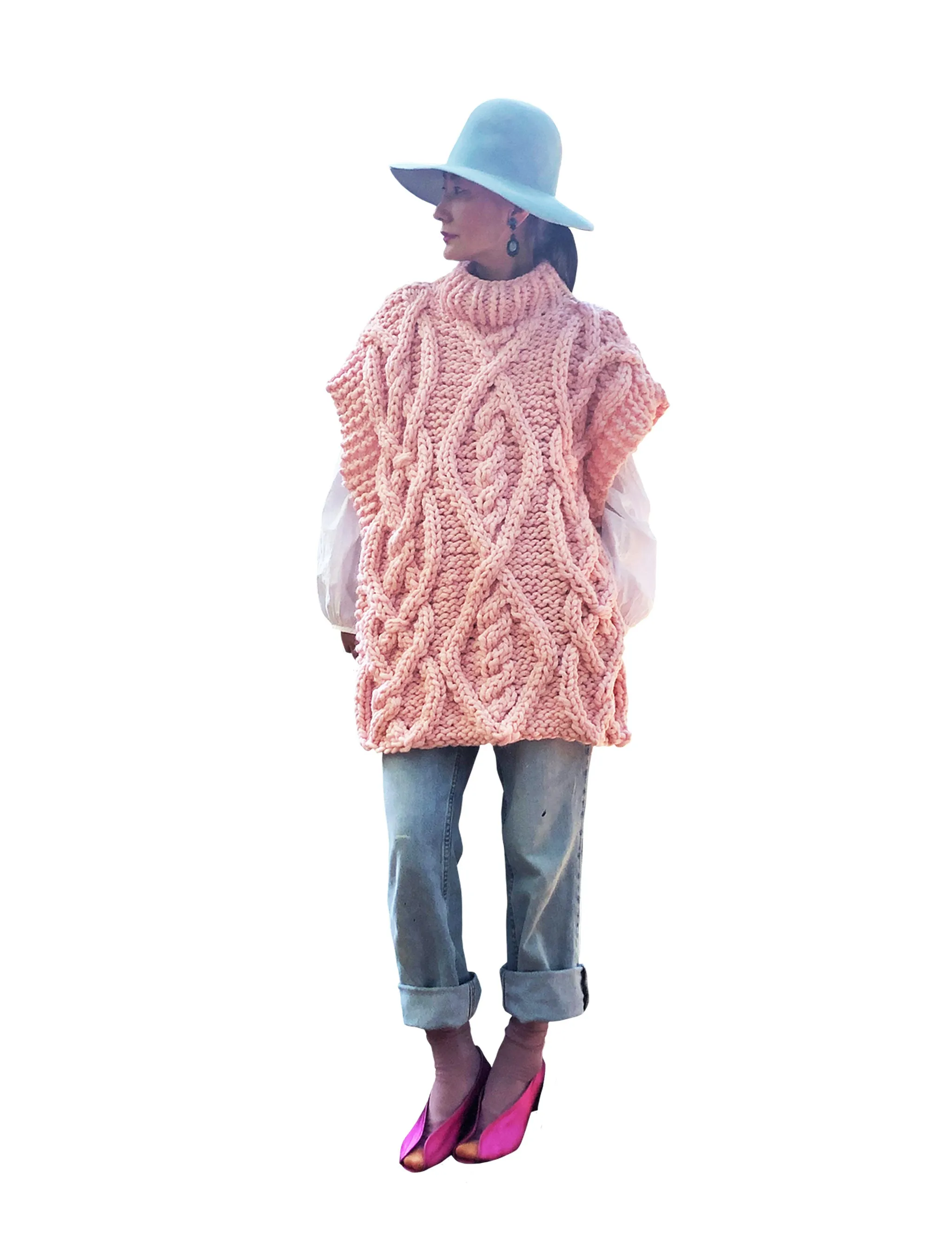 DISCONTINUED STYLE Cable Poncho - Merino READY TO SHIP SALE!