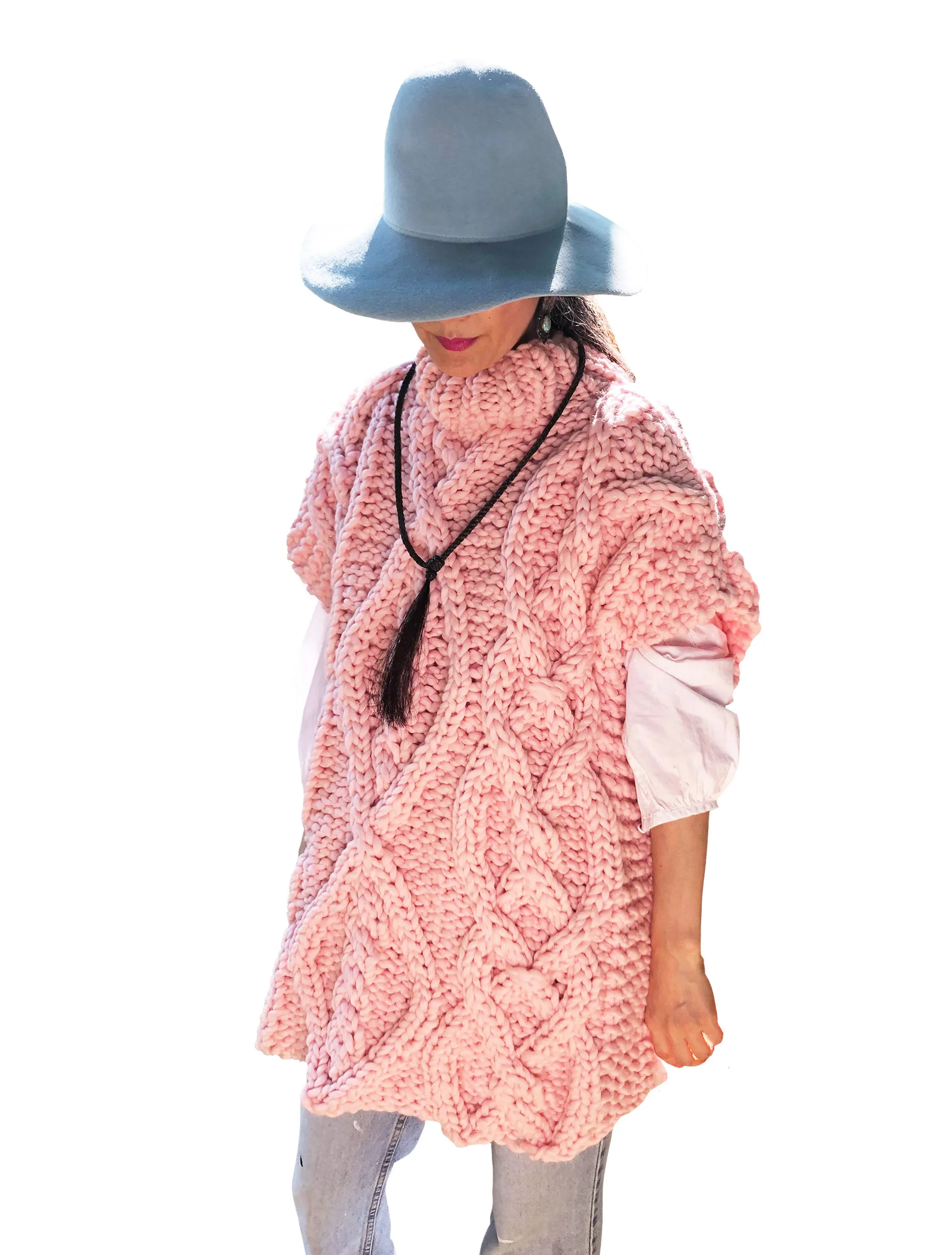 DISCONTINUED STYLE Cable Poncho - Merino READY TO SHIP SALE!