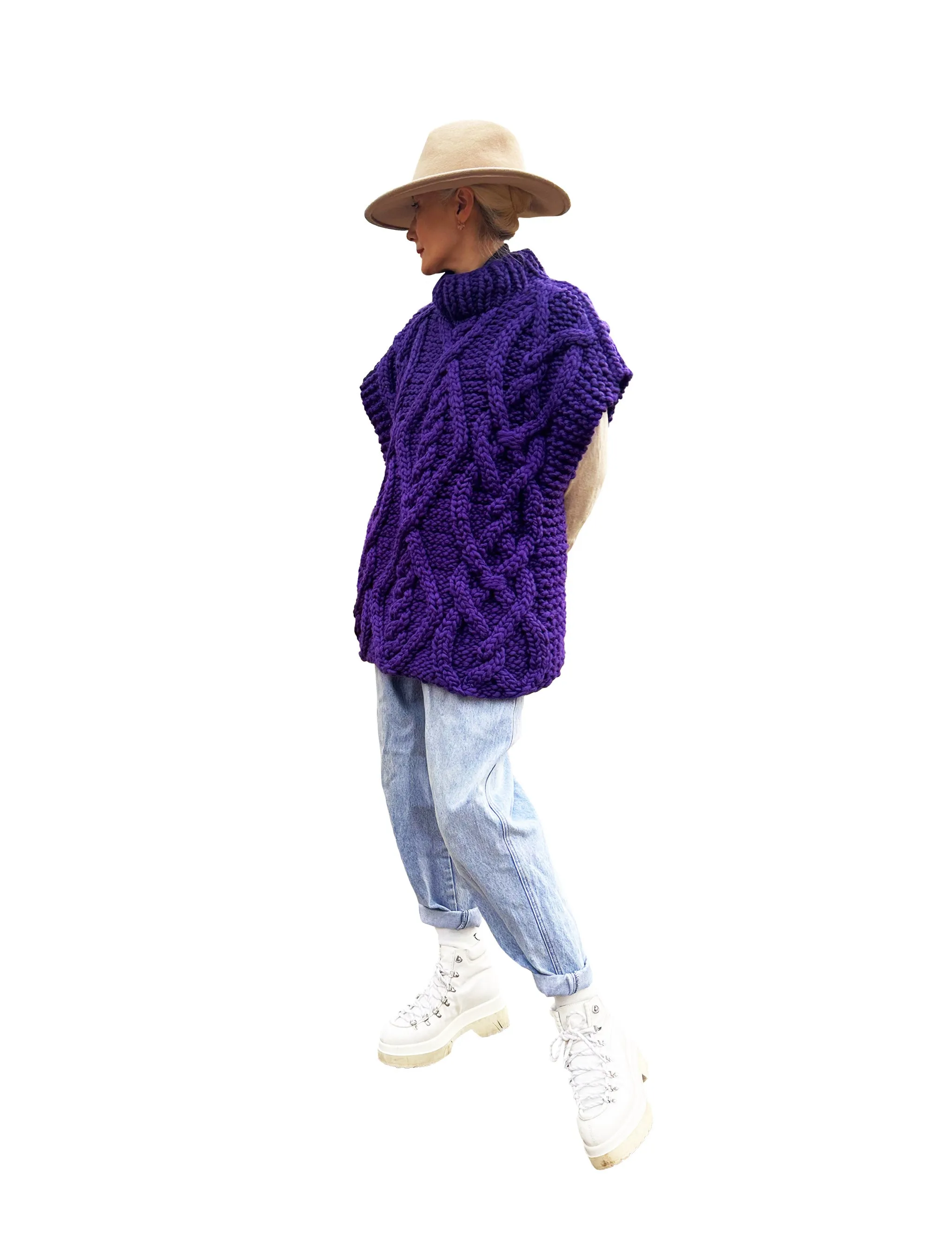 DISCONTINUED STYLE Cable Poncho - Merino READY TO SHIP SALE!